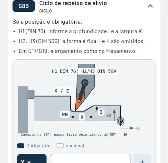 Assim fica no Gesello: CNC