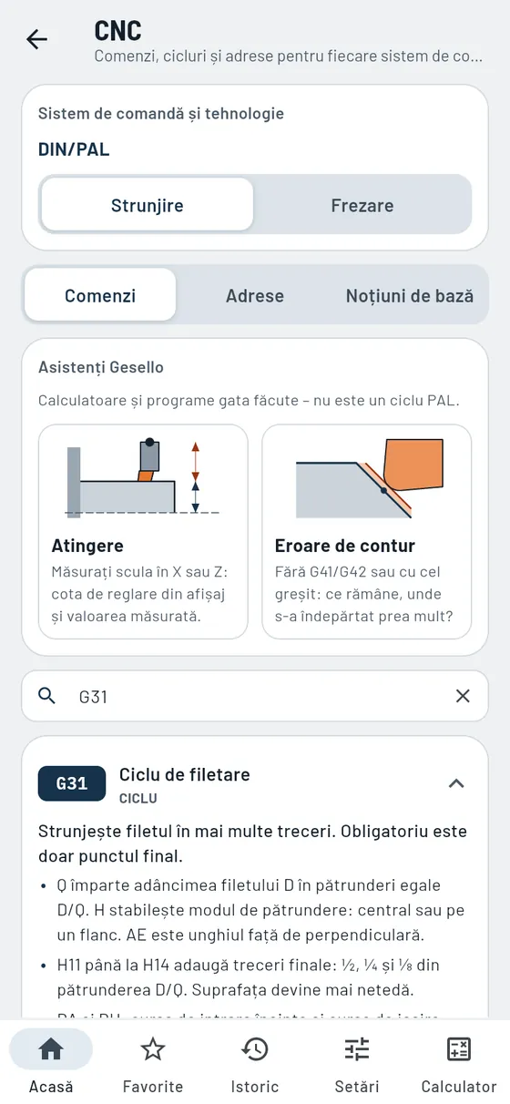 Gesello: cicluri CNC
