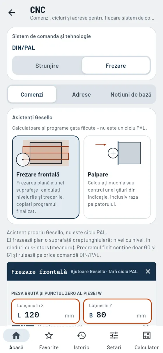 Gesello: CNC – Asistent: frezare frontală