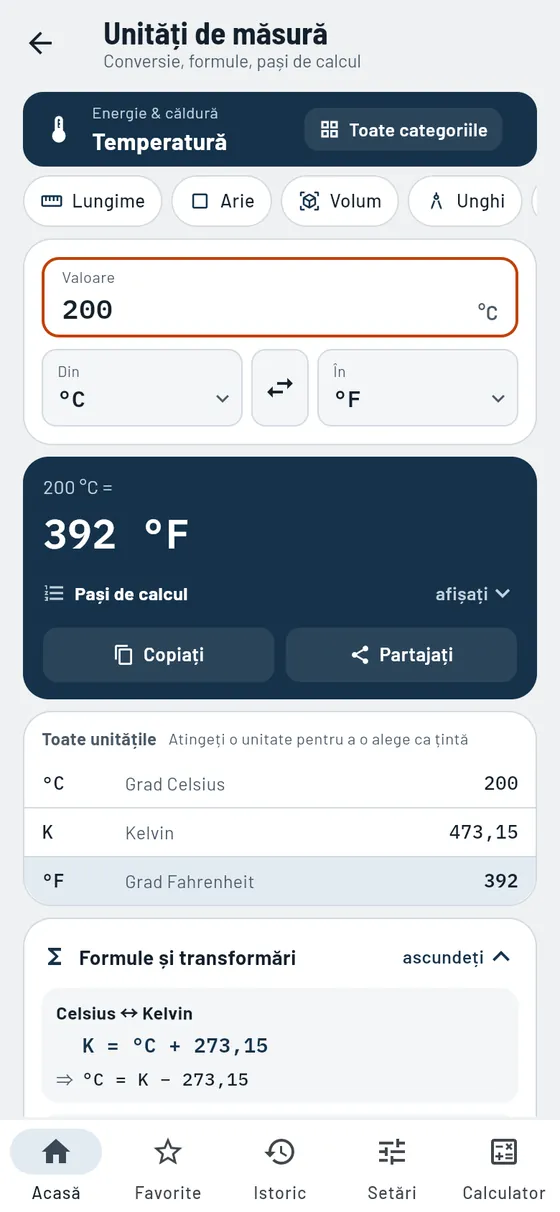 Gesello: Unități de măsură – Temperatură