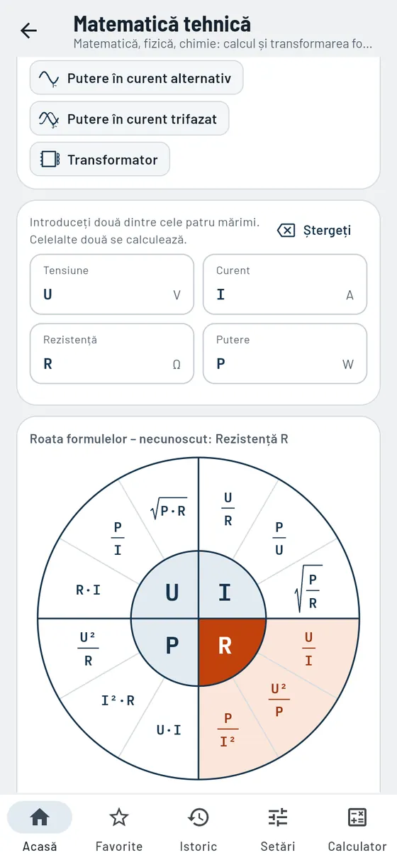 Gesello: roata formulelor pentru electrotehnică în colecția de formule
