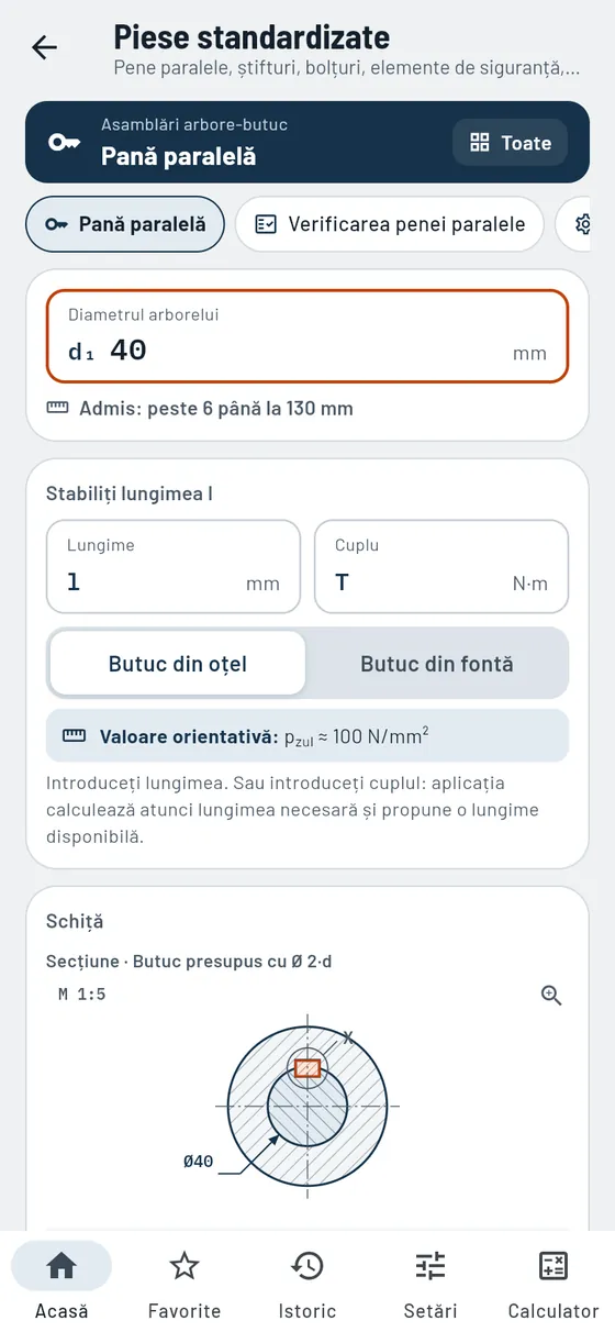 Gesello: Piese standardizate – Pană paralelă