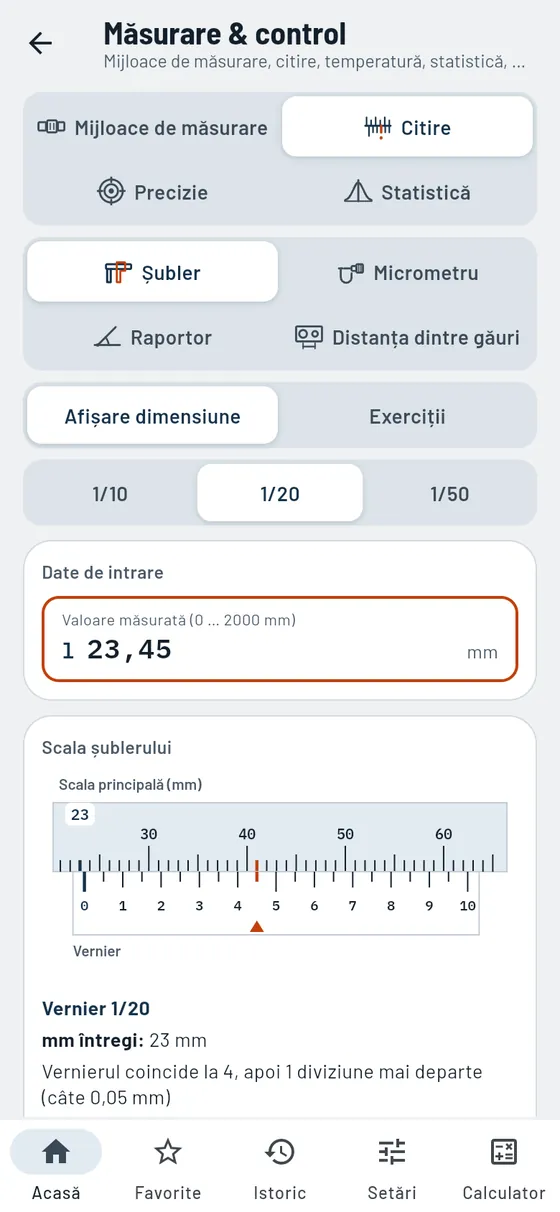 Gesello: măsurare & control – citirea șublerului