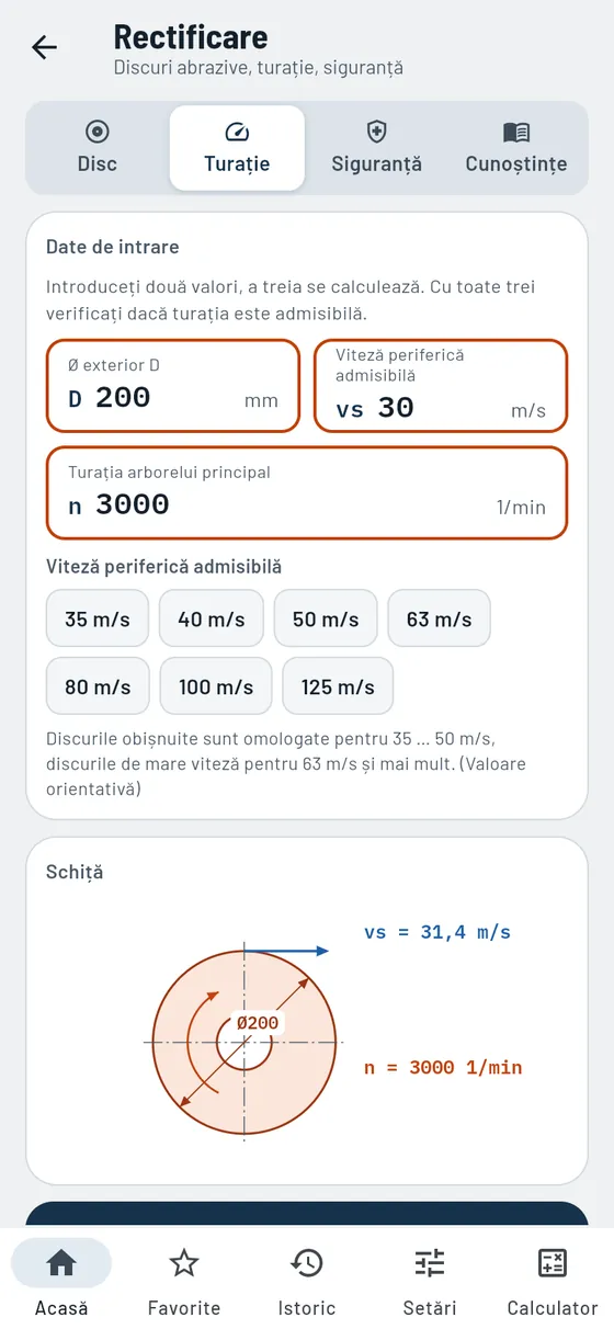 Gesello: Discuri abrazive – Turație