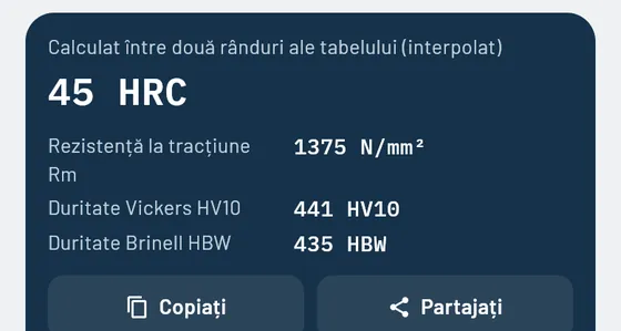 Așa arată în Gesello: Conversia durității