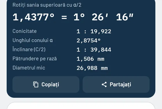 Așa arată în Gesello: Strunjire conică