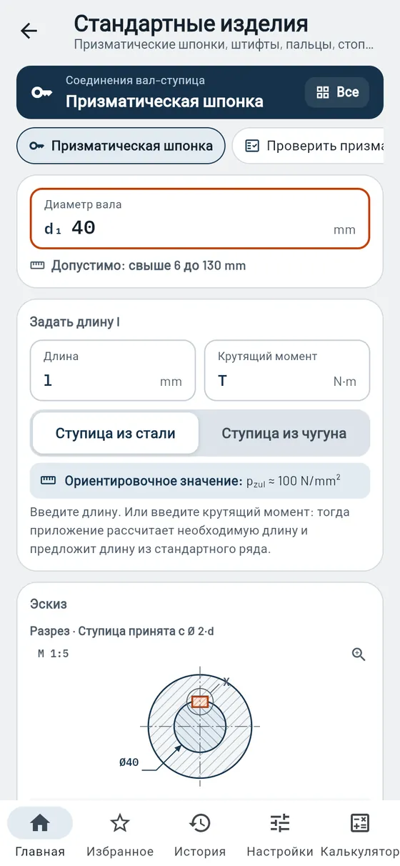 Gesello: стандартные изделия — призматическая шпонка