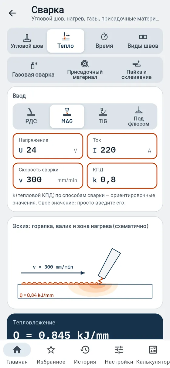 Gesello: сварка — тепловложение