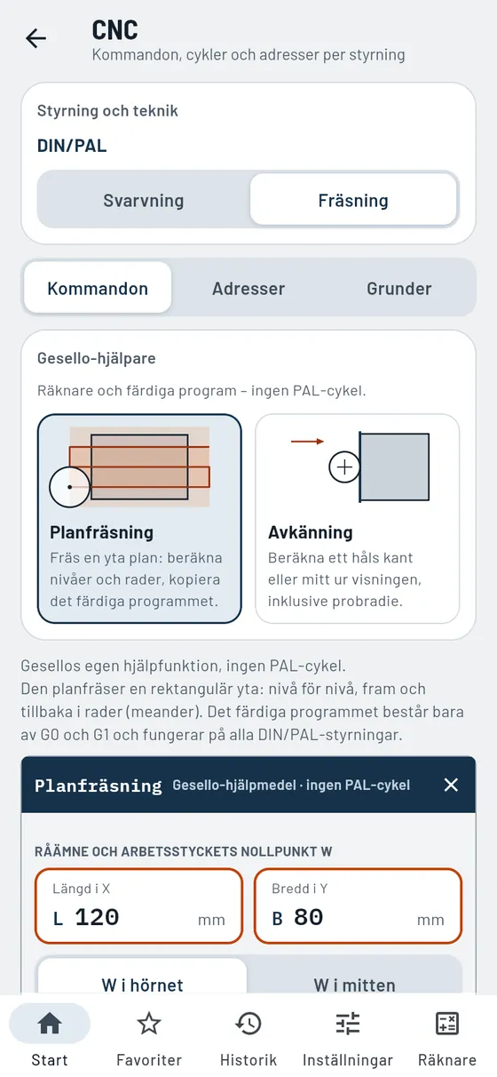 Gesello: CNC – assistent: planfräsning