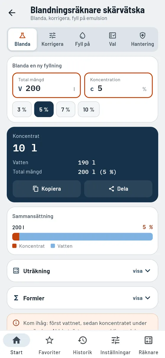 Gesello: Skärvätska – ny blandning