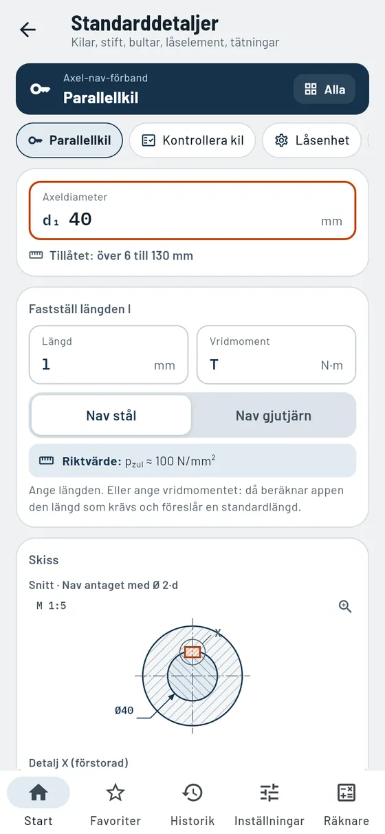 Gesello: Standarddetaljer – parallellkil