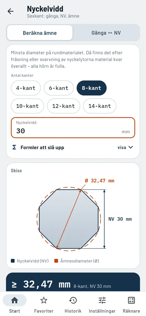 Gesello: Nyckelvidder – åttkant av rundmaterial