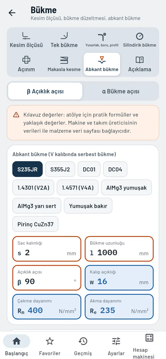 Gesello: Bükme – Abkant bükme