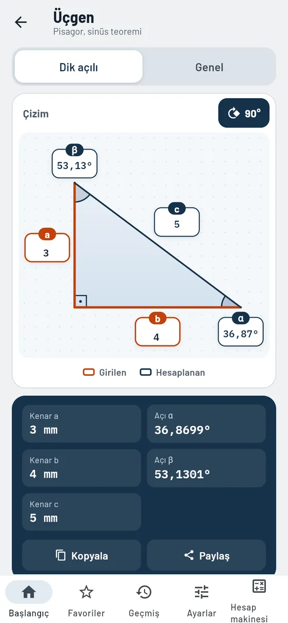 Gesello: Üçgenler – Pisagor 3-4-5