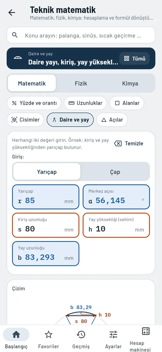 Gesello: Teknik matematik – Yay uzunluğu