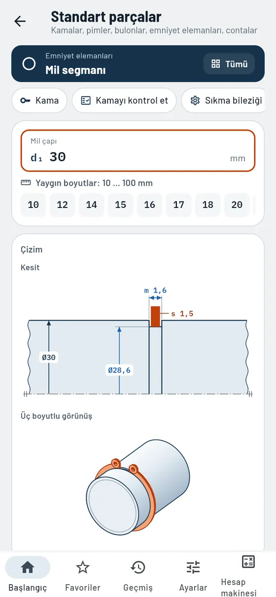 Gesello: standart parçalar – segman