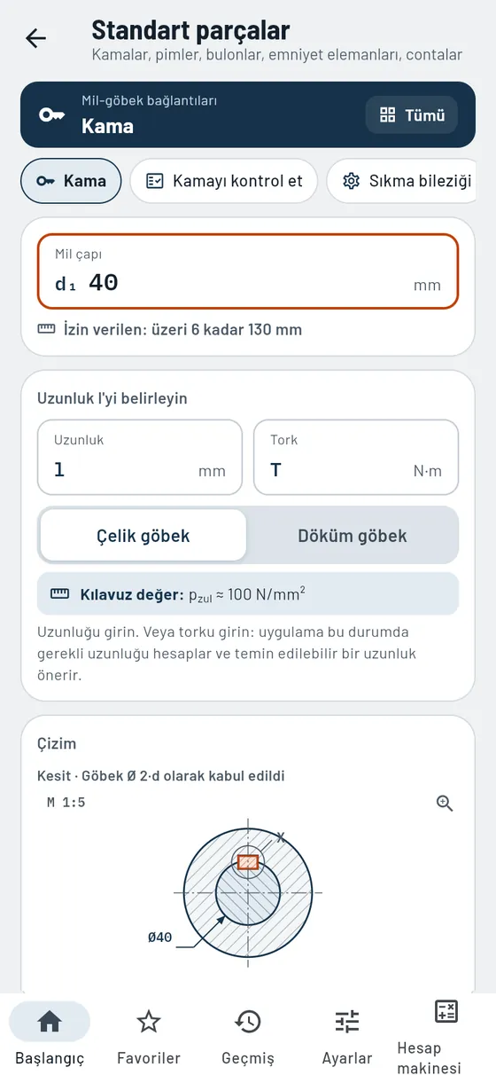 Gesello: standart parçalar – kama