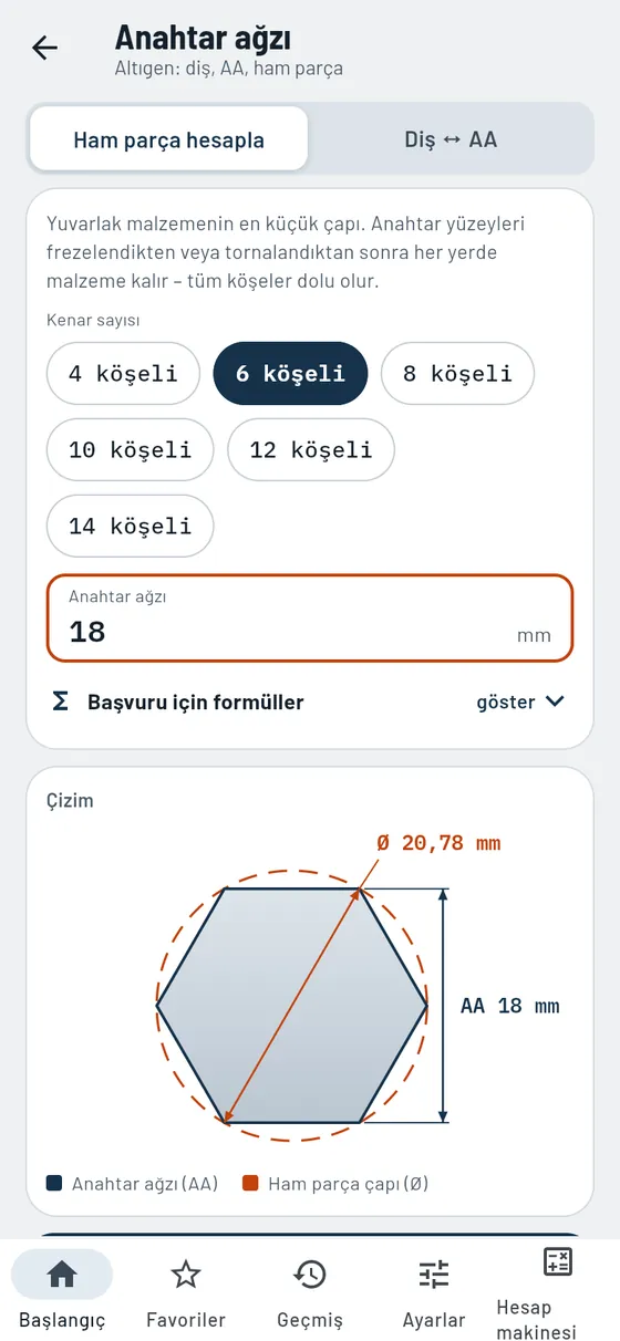 Gesello: anahtar ağızları – yuvarlak malzemeden altıgen