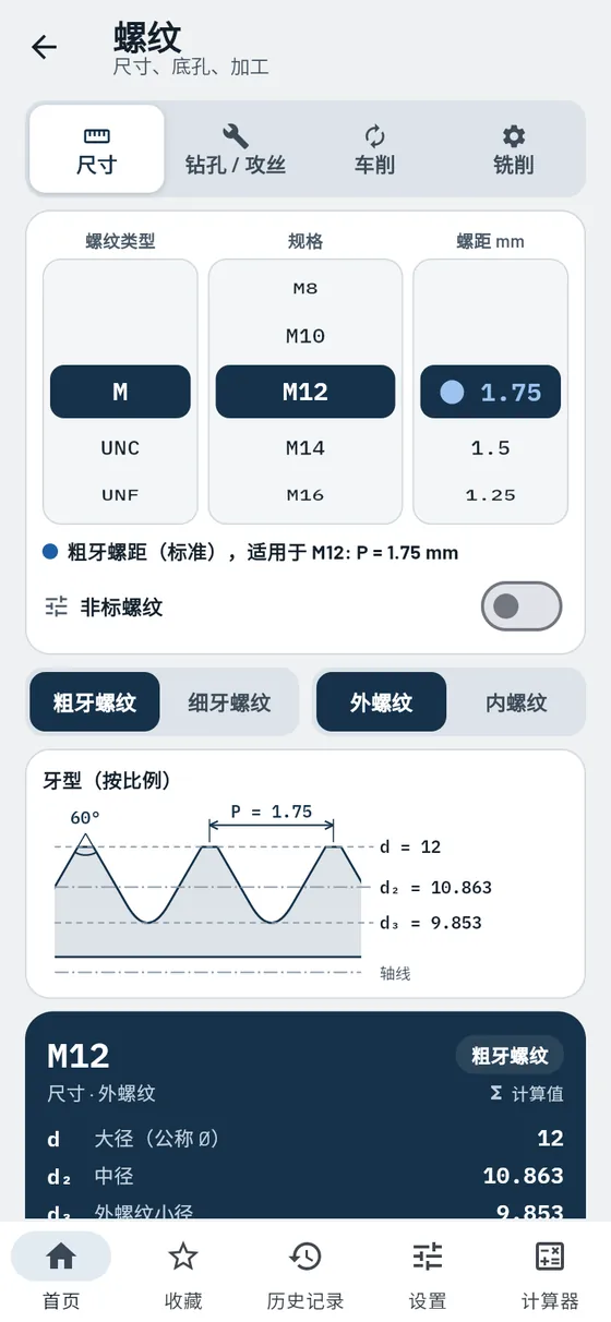 Gesello：螺纹——外螺纹 M12