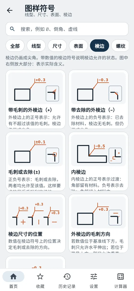 Gesello:图样符号 – 棱边